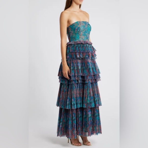 Hutch Nalina Tiered Strapless Maxi Dress size small - Picture 1 of 14